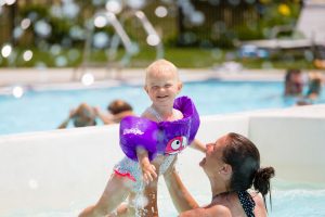 Mother and Child in pool