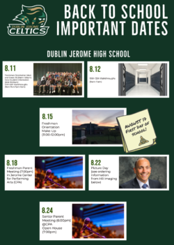 Back to school important dates