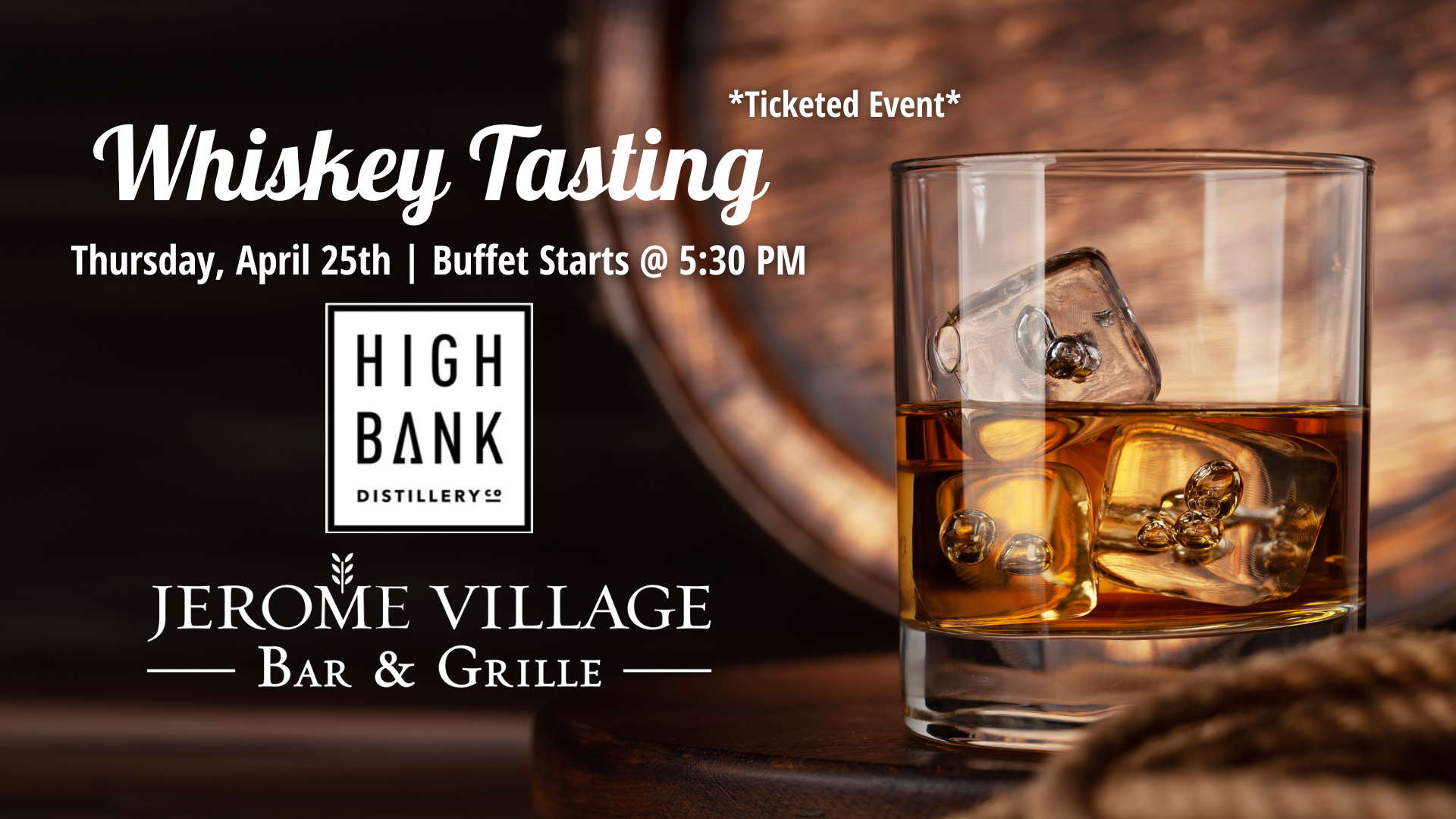 High Bank Distillery Whiskey Tasting